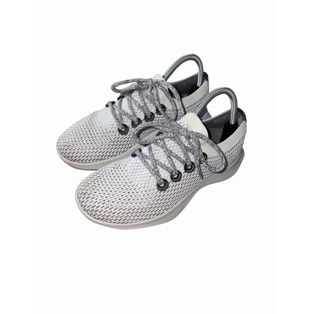 Women's Allbirds Tree Dasher Athletic Shoes Lace Up White Gray Size 8 Comfort